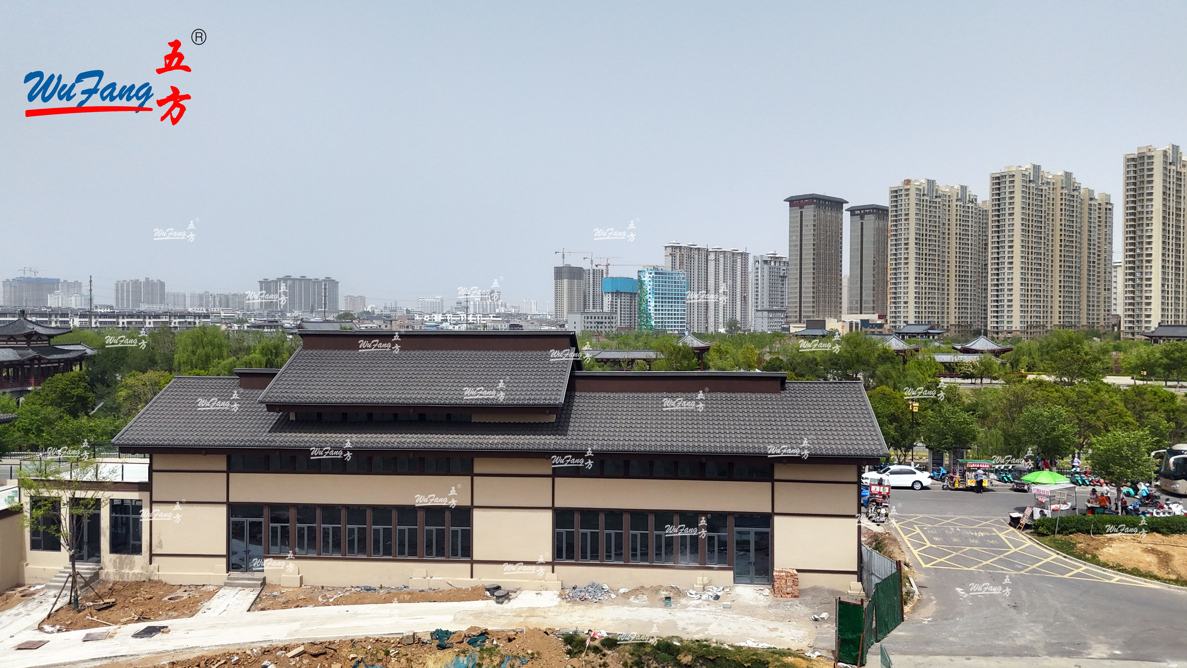 洛阳大运河博物馆彩石金属瓦的应用